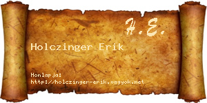 Holczinger Erik névjegykártya